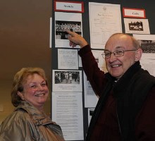 THATS ME!David Moore points out a photo of himself to his wife Irene at the Scout display, part of the historical exhibition in St Mark's Church, Ballymacash.  The photo was taken at the Lisburn & District Boy Scouts ‘Gang Show' held in Lisburn Orange Hall in 1954.